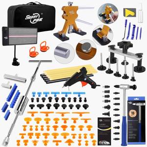 lot 1681 image: Super PDR Paintless Dent Repair Kit, Dent Puller Kit, Car Dent Removal Tools with Dent Lifter, Bridge Puller, Slide Hammer 2 in 1 T-Type Slide Hammer for Repair Door Ding, Creases and Hail Damage