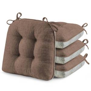 lot 1684 image: puredown� Chair Cushions for Dining Chairs, Tufted Memory Foam Chair Pads with Non-Slip Backing, Kitchen Seat Cushions with Ties, Washable Seat Pad Set of 4, 15.5in x 15.5in x 4in, Coffee