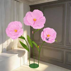 lot 1976 image: PUIBTOIV 5.8 Ft Giant Artificial Flowers,Large Paper Flower,Huge Poppy Flowers Decoration for Wedding,Hotel,Office,Window Display and Home Farmhouse Decor(Pink)