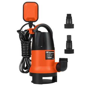 lot 1989 image: Sump Pump, Prostormer 1HP 3700GPH Submersible CleanDirty Water Pump with Automatic Float Switch for Pool, Pond,Garden, Flooded Cellar, Aquarium and Irrigation (Orange)