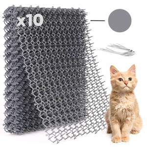 lot 2045 image: Petfolio 10 Pack Extra Large Cat Scat Mat for Cats - Cat Spike Mat 16.5 x 13.4 Inch with 1 Inch Spikes is Perfect to Keep Cats Away Indoor and Outdoor