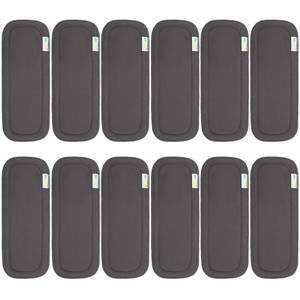 lot 2061 image: Wegreeco Reusable Soft 5 Layers 12 Pack Charcoal Inserts for Baby Cloth Diaper,High Absorbing Washable Liners