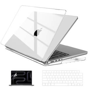 lot 2070 image: EooCoo Case Compatible with MacBook Pro 14 inch M5 2026-2021 M4 M3 M2 M1 ProMax Chip, Hard Shell Cases with Keyboard Cover, Screen Protector - Crystal Clear