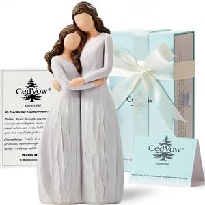 lot 2109 image: CedVow Warm Hug Mothers Day Figurine Figurines, Solid Resin Mother and Daughter Figure Figures Gifts for Mom Christmas Home Decor Statue Ideas Keepsake Statues,Luxury Gift Box with Ribbon andCard-7.7