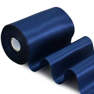 lot 2114 image: TONIFUL 4 in x 22Yds Wide Navy Blue Satin Ribbon Solid Fabric Large Ribbon for Cutting Ceremony Kit Grand Opening Chair Sash Table Hair Car Bow Sewing Craft Gift Wrapping Wedding Party Decoration
