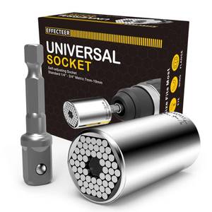 lot 2119 image: Universal Socket, Self-adjusting Socket Fits Standard 14 - 34 Metric 7mm-19mm, Adapter Sockets for Wrench Ratchet and Power Drill, Tools Gifts for Men Him Husband Dad Father DIY Handyman Women