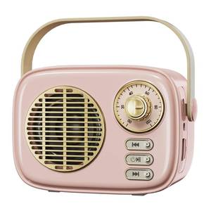 lot 2120 image: aipidmaga Retro Bluetooth Speaker,Vintage Decor,Mini Wireless Bluetooth Speaker,Gifts for Teenage Girls Women,Pink Cute Portable Old Fashion Style for Kitchen Desk Bedroom Office Party (Pink)