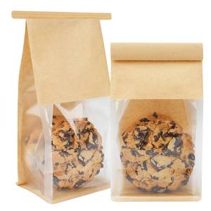 lot 4017 image: Foranda 50 Pack Cookie Packaging Bags, 3.9x3.1x8.2 Inches Small Bakery Bags with Window Tin Tie Tab Lock Resealable Paper Treat Bag for Baked Goods Gift Giving and Bake Sale