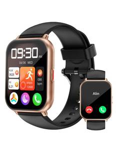 lot 4019 image: RUIMEN Smart Watches for Men Women (AnswerMake Calls, 2 Bands Included), 1.8in Smartwatch for iOSAndroid Phones, Fitness Tracker Heart RateSleep Monitor Digital Watch Waterproof (BlackCopper)