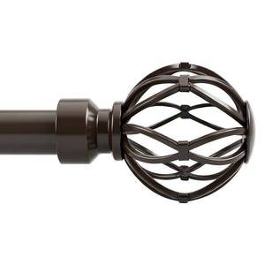 lot 4022 image: Bronze Curtain Rods 18 to 64-inches, 1-inch Diameter Heavy-Duty Adjustable Decorative Curtain Rods for Windows 28 to 48 inches, With Modern Decorative iron Twisted Cage Finials
