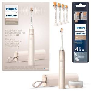 lot 4048 image: Philips Sonicare DiamondClean Prestige 9900 Rechargeable Electric Toothbrush with SenseIQ, 5 Premium All-in-One Brush Heads, Plaque Removal, Gum Care, Whitening, Champagne, BD9001AZ