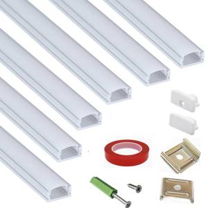 lot 4381 image: THMOOTHER 6-Pack 16inch Surface Mounted LED Strip Aluminum Channel with Anti UV Diffuser - Enhance Your Lighting with Style and Functionality