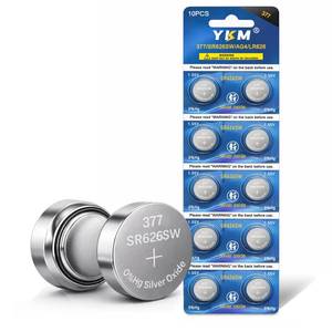 lot 4384 image: YKM 10 Pack 377 SR626SW Watch Battery LR626 377376 V377 377a AG4 1.55V Silver Oxide Button Batteries