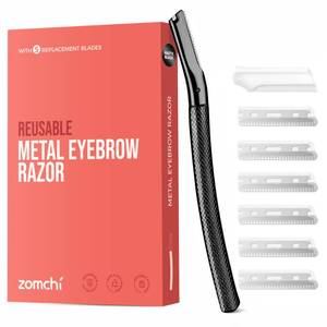 lot 4390 image: ZOMCHI Eyebrow Razor, Face Razors for WomenandMen, Eyebrow Trimmer Shaper with Precision Cover,Facial Shaver with 6 Blades (Black)