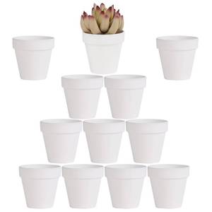 lot 4393 image: Yishang 2.5 inch White Terracotta Pots with Drainage Holes,Small Mini Clay Ceramic Pottery Planter,Cactus Flower Terra Cotta Pots,Succulents Nursery Pots for IndoorOutdoor Plants,Crafts-12 Pack