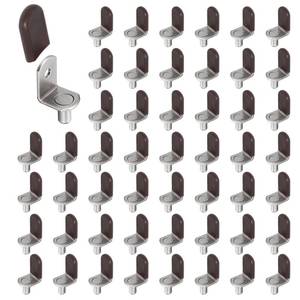 lot 4408 image: 14 Inch (6.35mm) Shelf Support Peg 50 Pcs Support Cabinet Shelf Pins L-Shaped Shelf Bracket Pegs with Brown Silicone Sleeve for Kitchen Bookcase Cabinet Furniture Support