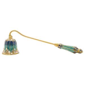 lot 4420 image: Zorues Vintage Candle Snuffer, Hand-Painted Metal Candle Extinguisher with Long Curved Handle, Artistic Floral Candle Tool for Home Decor (Turquoise)
