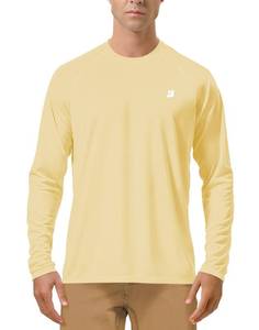 lot 4426 image: Roadbox Mens UPF 50 Long Sleeve SPF Diving Rash Guard UV Sun Protection Shirts for Outdoor Fishing Hiking Swimming Running Yellow