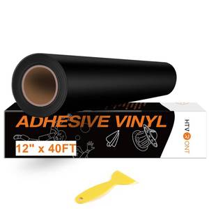 lot 4438 image: HTVRONT Black Permanent Vinyl, 12in x 40 FT Black Adhesive Vinyl Roll for All Cutting Machine, Silhouette, Cameo Cutters, Signs, Scrapbooking, Craft, Die Cutters