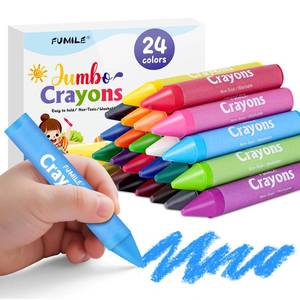lot 4461 image: 24 Colors Jumbo Crayons for Toddlers 1-3, Non-Toxic, Washable Crayon for Kids Ages 4-8, Easy to Hold and Unbreakable Big Toddler Crayons for Toddler Coloring.Best Gift for Holiday, Travel and Art SOME MISSING
