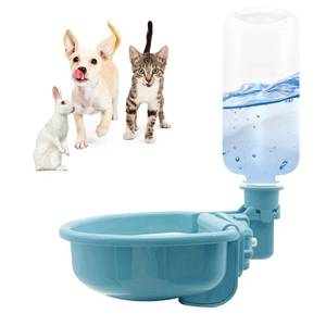 lot 4468 image: VANNON 16oz Pet Water Bottle, Gravity Dog Water Bowl Dispenser for Cage, Anti-Overflow Water Dispenser for Small Dogs, Cats, Rabbits and Other Small Animals, BPA Free, Blue
