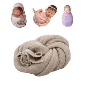 lot 4472 image: CUTEBBPHOTO Newborn Photography Stretch Wrap Baby Photo Knitted Blanket Photo Shoot Props Swaddle for Boys Girls