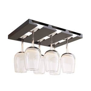 lot 4473 image: SIMVE Wine Glass Holder Under Shelf,Stainless Steel Stemware Rack for Cabinet,Glassware Drying Storage Hanger,Metal Hanging Organizer for Kitchen,Bar or Restaurant,Screw Mount,Matte Black,3 Row