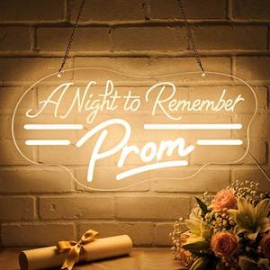 lot 5344 image: Sneignon inA Night to Remember Promin Neon Sign,Prom Night Neon Sign,USB Powered Dimmable LED Neon Light for Teen Room,Graduation Party, Prom Night Decoration,Photo Backdrop,Party Wall Decor