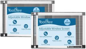 lot 5361 image: Yoochee Expandable Window Screen, 2 Pack Adjustable Window Screen (10in H x 14.3in - 25in W) - Extra Small Replacement Window Screens with Frame, Durable Replacement Screen for Window