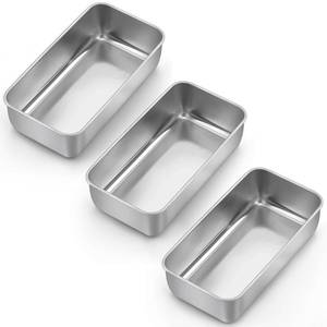 lot 5379 image: LIANYU 3 Pack Loaf Pans for Baking Bread, 9x5 Inch Bread Loaf Tin Pan, Stainless Steel Meatloaf Baking Bread Tin for Homemade Banana Bread, Dishwasher Safe