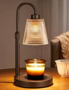 lot 5382 image: Innqoo Brown Candle Warmer Lamp with Timer, Dimmable Candle Warmer for Jar Candles, Height Adjustable Wax Melts Warmer, Birthday Gifts for Women Mom, House Warming Gifts New Home Decor