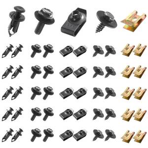 lot 6082 image: Uolor 100PCS Car Screws and Bolts, Undertray Screws,Auto Body Fender Screws,Car Clips Plastic Rivet Fasteners - Universal U-Nuts Kit Engine Under Cover Splash Shield Guard Body Bolts
