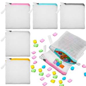 lot 6101 image: A5 Pcs Small Mesh Laundry Bag Mini Lingerie Bags 5.5 x 4.7 Inch for Washing Delicates With Zipper for Socks, Bra, Underwear, Travel Clothing Storage