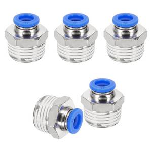 lot 6105 image: MECCANIXITY 5 Pcs NPT Push to Connect Air Fittings, Male Straight 8mm Tube OD x 12in NPT Thread Air Quick Connector Coupling Adapter for Gas Hose Pneumatic Tools, Blue