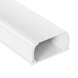 lot 6110 image: Large Cord Hider - 47in Wire Hiders for TV on Wall, Paintable Cable Hider, X-Large Cable Management Kit, Cord Hiding for Wall, W1.6in H0.8in White