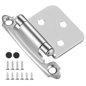 lot 6111 image: SORGMACH Satin Nickel Self Closing Kitchen Flush Cabinets Hinge 10 Pair 2-18in Brushed Nickel Cabinet Door Hinges Cupboard Variable Flush Cabinet Hinge Face Mount 20 Pack
