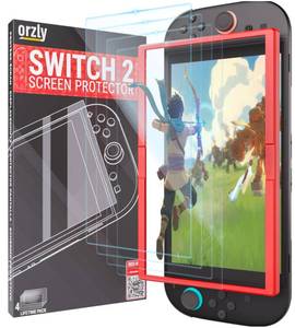 lot 6149 image: Orzly Glass Screen Protector for Nintendo Switch 2 Console 2025 Screen Size 7.9 inch 4 Pack. No Bubbles Easy Installation Anti Scratch Edition