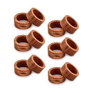 lot 6163 image: NIRMAN Napkin Ring Acacia Wood Set of 12, Wooden Napkin Rings Artisan Crafted in India, Tabletop Decor