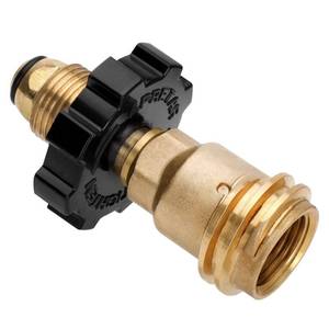 lot 6202 image: Aekops 100lb Propane Tank Adapter, Universal Fit POL Propane Tank Adapter Converts POL to QCC1, LP Tank Adapter Old to New Connection Type, Solid Brass