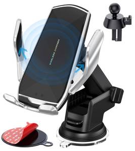 lot 6223 image: Wireless Car Charger Mount, 15W Qi Fast Charging Auto-Clamping Cell Phone Car Holder Air Vent Windshield Dashboard Long Arm Suction Cup Car Phone Mount for iPhone13 1211 Samsung S20S10S9S8 LG