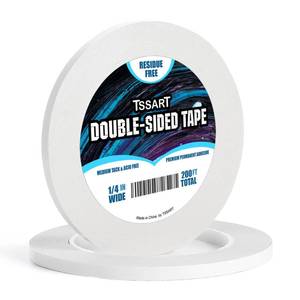 lot 6229 image: TSSART Ultra-Thin Permanent Double-Sided Tape - Double Sided Adhesive Sticky Tape for Arts, Crafts, Photography, Scrapbooking, Tear-by-Hand - Acid Free 14 Inch Wide 200FT Long Total