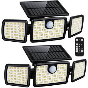 lot 6232 image: MIHANI Solar Lights Outdoor, Quick Charge Solar Motion Deck Lights Outdoor for Deck with High Brightness, Larger Built-in Tempered Glass Panel, Sensitive PIR Motion Inductor (Remote,2 Pack)