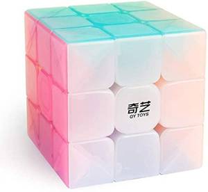 lot 6240 image: D-FantiX QY Toys Warrior W 3x3 Speed Cube Jelly 3x3x3 Magic Cube Puzzles Transparent Pastel Color