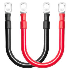 lot 6241 image: MILAPEAK 10 AWG Battery Cables, 1 Foot 10 Gauge Marine Battery Inverter Cable Set With 38in Terminals Lugs (Positive and Negative) For Solar, Rv, Car, Boat, Motorcycle, Automotive(Black and Red)