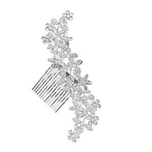 lot 6257 image: PACKOVE Elegant Rhinestone Bride Hair Comb Beautiful Wedding Hair Accessory Floral Design Side Comb for Special Occasions Lightweight and Comfortable for All-day Wear