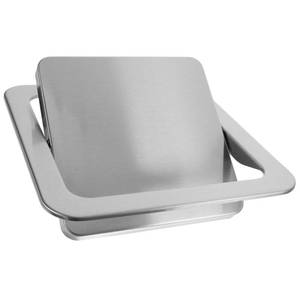 lot 11163 image: BESTOYARD Stainless Steel Recessed Countertop Trash can Lid 9.01X9.01X1.29 Inch Built-in Swing Flap Cover Kitchen Cabinet Garbage Bin Accessory for Home Office Commercial
