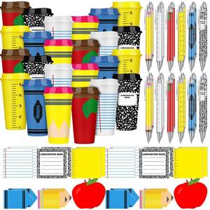 lot 11167 image: Honeydak 24 Set Back to School Teacher Gift Bulk Teachers Appreciation Gifts in Bulk Teacher Tumbler Cute Composition Notebook Sticky Note Ballpoint Pen for Mentor Lecturer Educator (16 oz,Classic)