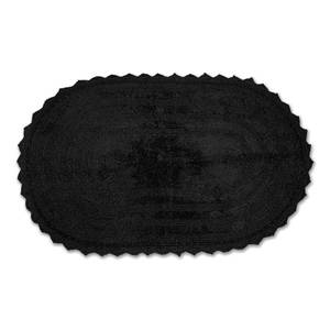 lot 11182 image: DII Crochet Collection Reversible Bath Mat, Large Oval, 21x34, Black