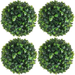 lot 12150 image: Hotop 4 Pcs 5 Inch Artificial Plant Topiary Ball 4 Layers Garden Spheres Boxwood Balls Artificial Topiaries Spheres Decorative Plants for Backyard, Balcony, Garden, Indoor Outdoor Decor(Green)