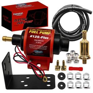 lot 12152 image: ENGINEMAN Universal 12 Volt Electric Fuel Pump 5-9 PSI, 35GPH, Super 12S Plus for Gasoline Diesel Engines with 516 Inch (8mm) ID Fuel Line Hose 6.56FT